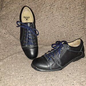 JOHN FLUEVOG-Know The Future Decide Well Today-Black Leather-Lace Up-Sz 11-EX